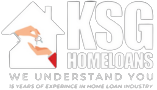 Dark background ksg home loans logo